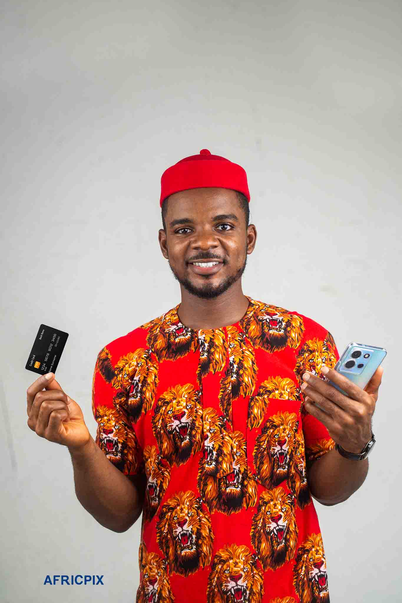Happy Nigeria Igbo Man Holding Phone