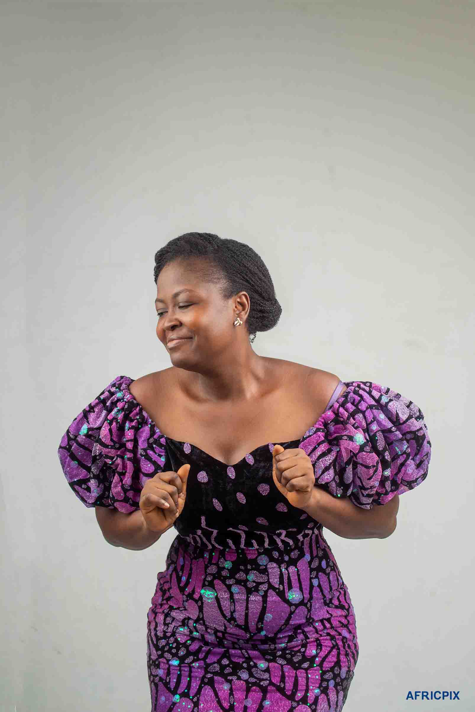 Nigeria Woman Dancing Wearing Attire Happy