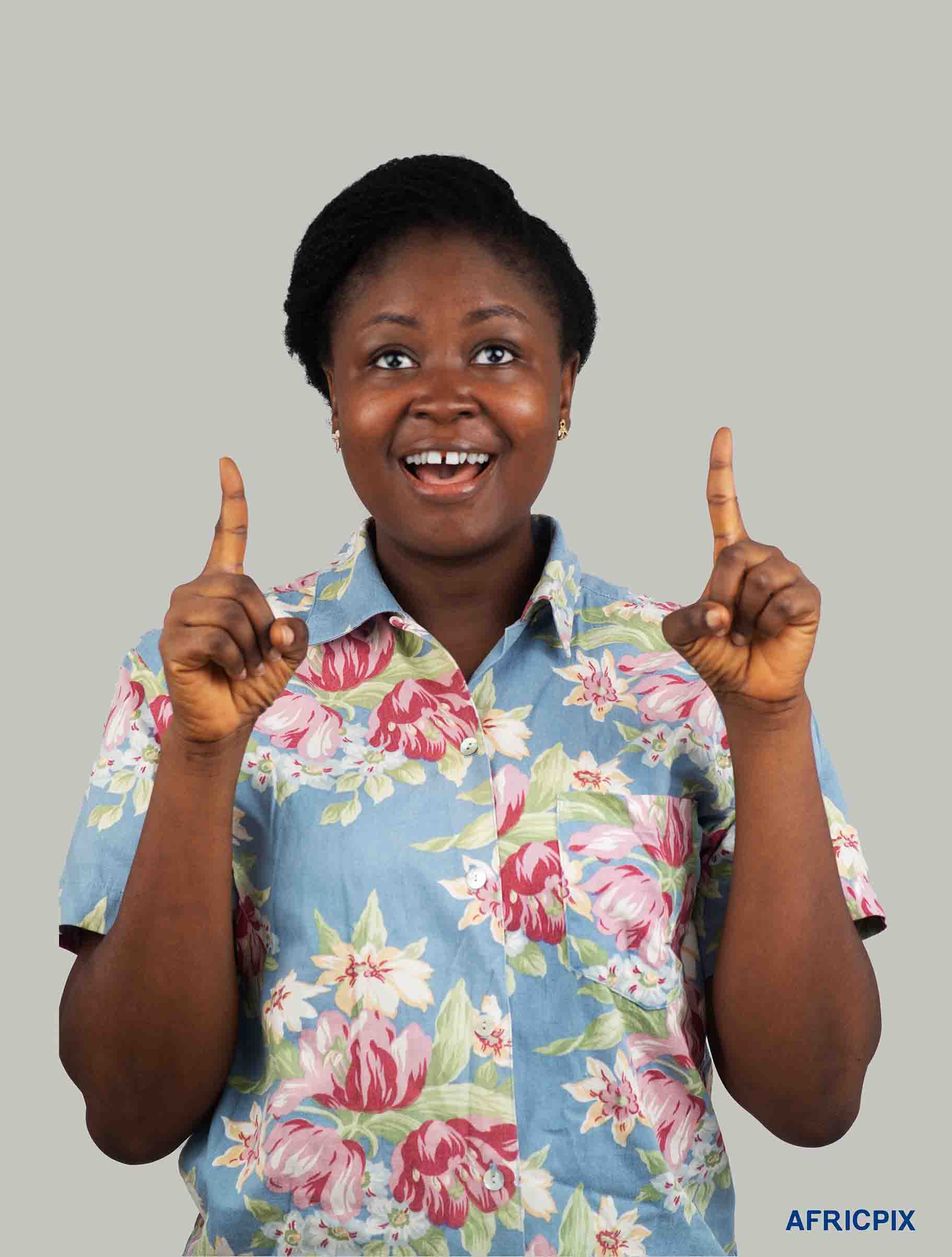 Nigeria Woman Pointing Up