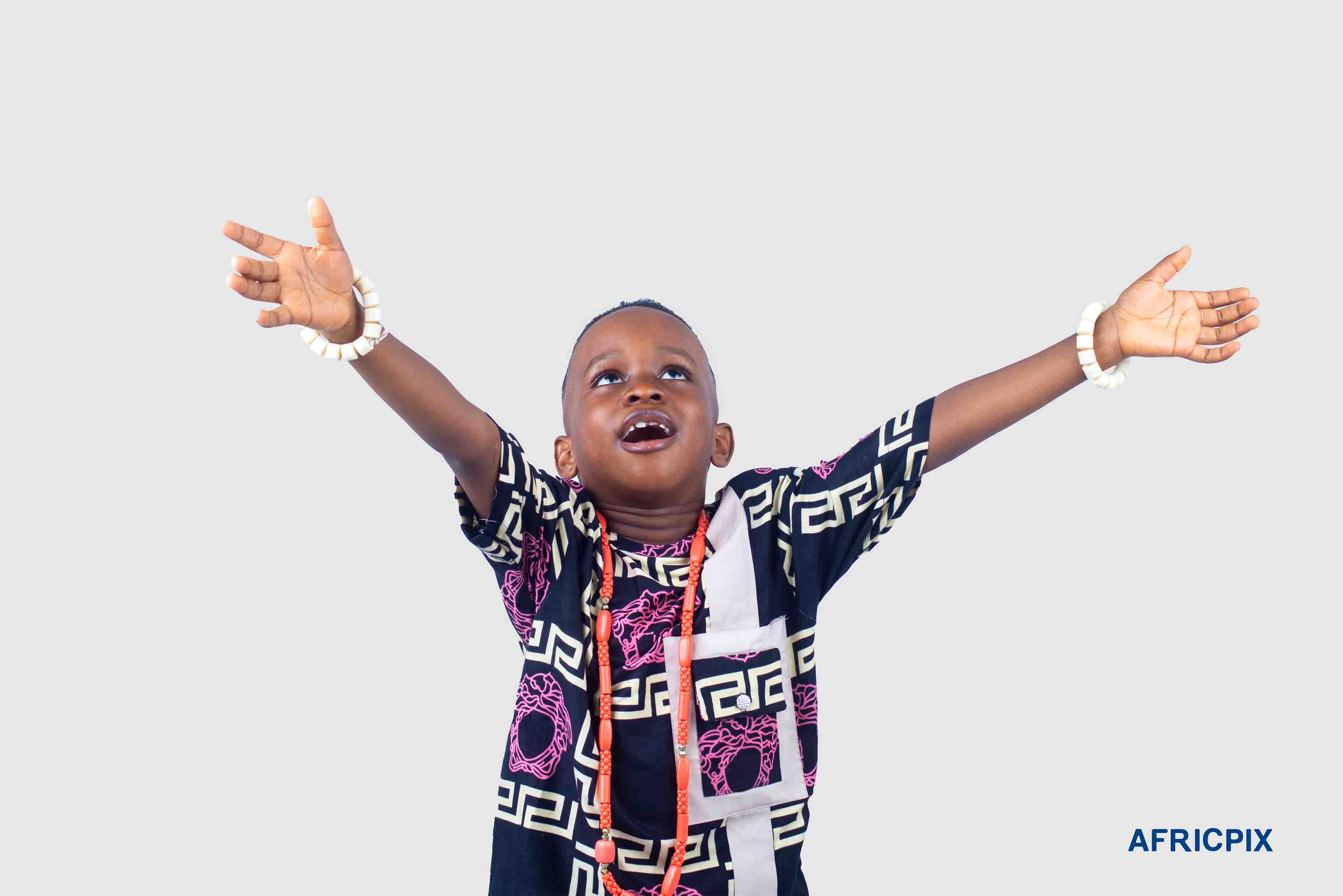 Happy Nigerian Boy Child Wearing Native Attire